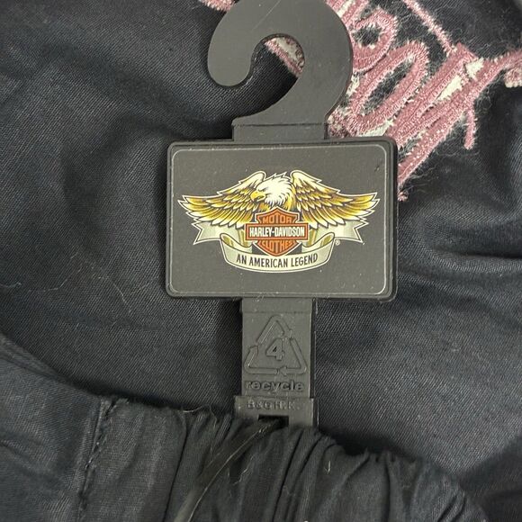 Harley-Davidson Women’s Black Headwrap Pink Logo Rhinestone Accents NWT - Picture 3 of 7